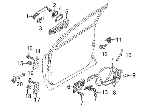 Handle-Dr Ins L Diagram for 80671-3YM3B