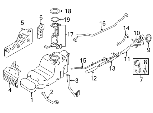 Protector-Fuel Tank Diagram for 17285-1ZR0B