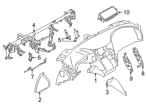 Instrument Panel & Pad Assembly Diagram for 68200-6HH6C