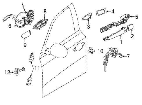 Lock & Remote Control Assy-Front Door,Rh Diagram for 80500-3JA0C