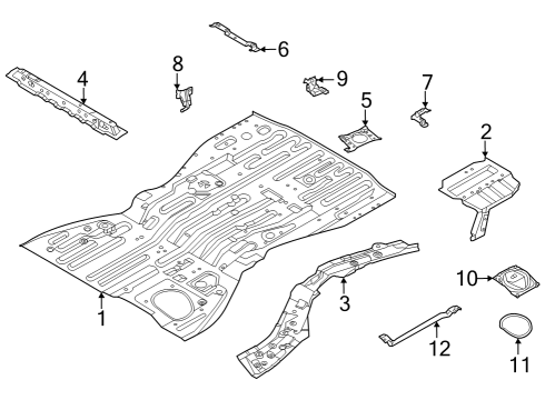 FLOOR-REAR,FRONT Diagram for 74512-9PU1A