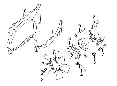 BRACKET-FAN PULLY Diagram for 21046-1LA0C