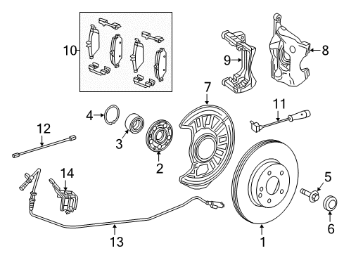 Rotor Disc Brake Front Diagram for 40206-HG00A