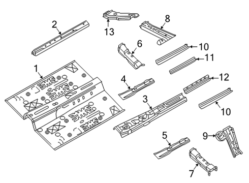 Floor Rear Front Diagram for 74312-5NA0A