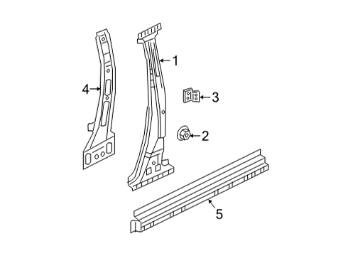 BRACE ASSY-CENTER PILLAR HINGE,LH Diagram for G6571-5VHMA