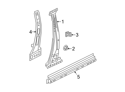 Brace Assembly-Center Pillar Hinge,LH Diagram for G6571-5VSMA