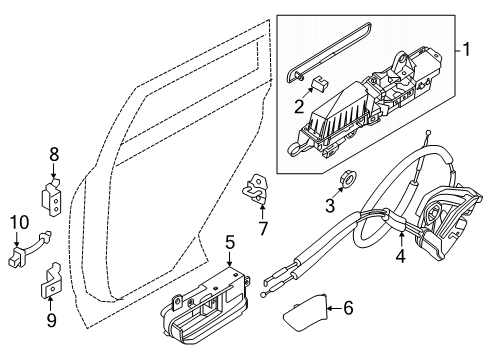 CONTROLLER-LOCK & REMOTE,REAR DOOR LH Diagram for 82501-7JA0A