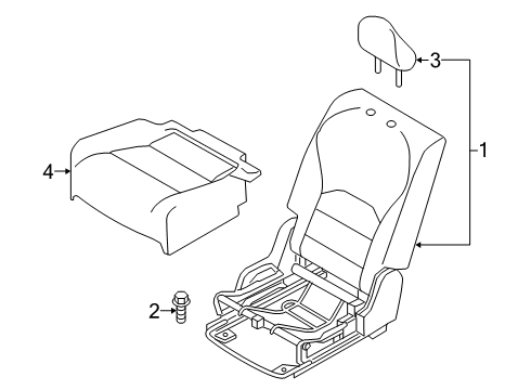 Rear Seat Cushion Assembly Right Hand Diagram for 88300-9CM1C