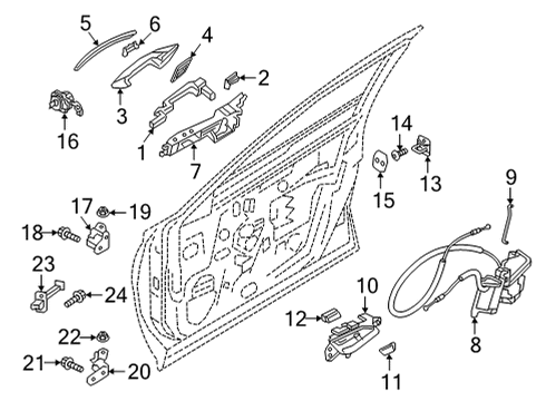 Gasket-Outside Handle,Front Door Diagram for 80653-5NA0A