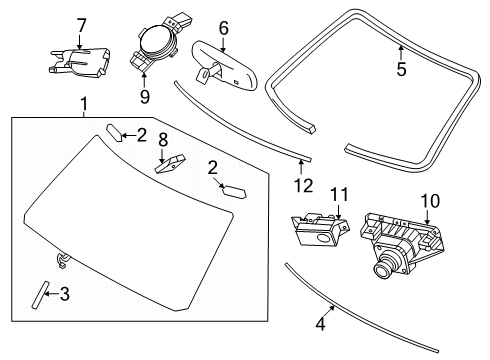 Inside Mirror Assembly Diagram for 96321-7JA1A
