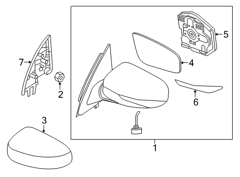 Outside Mirror Assembly Left Hand Diagram for 96302-9NF9D