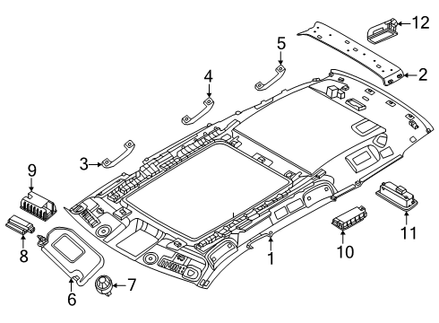 SUN VISOR ASSY-LH Diagram for 96401-7JA1A