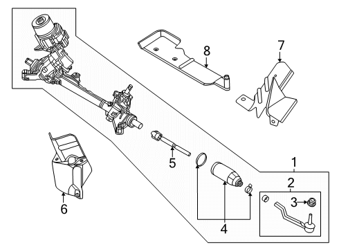 GEAR & LINKAGE ASSY-POWER STEERING Diagram for 49001-6SA0D