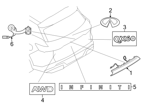 EMBLEM-BACK DOOR Diagram for 90895-9NA1A