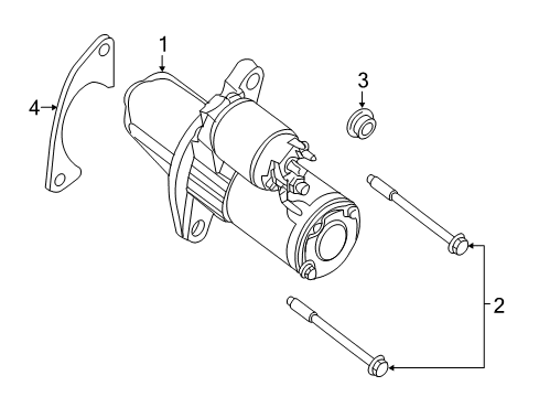 Starter Motor Assembly Diagram for 2330M-9HP0BRW