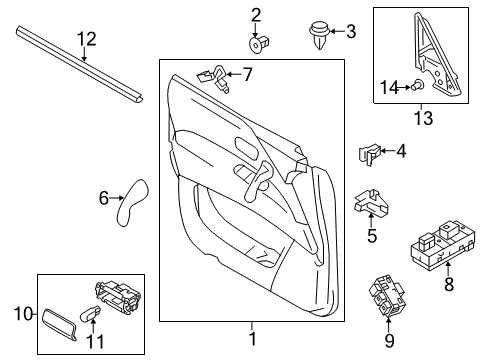 Front Door Finisher Assembly Right Hand Diagram for 80900-1V95A