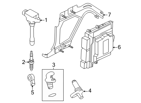 Camshaft Position Sensor Diagram for 23731-7JA3A