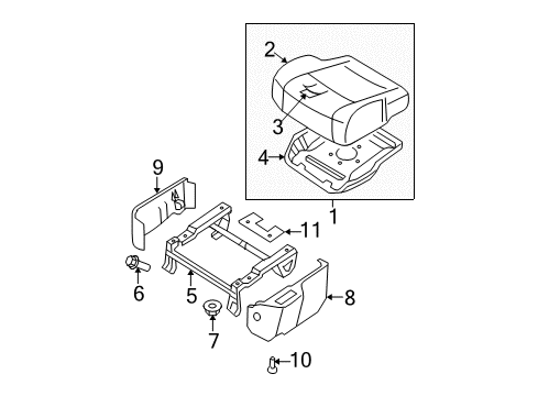 Trim Assembly - Front Seat Cu Diagram for 87370-ZM25A