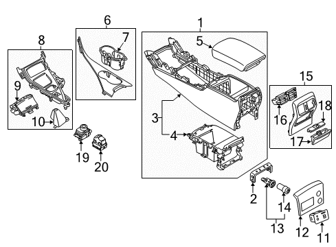 Lid Assembly-Console Box Diagram for 96920-6HN0D