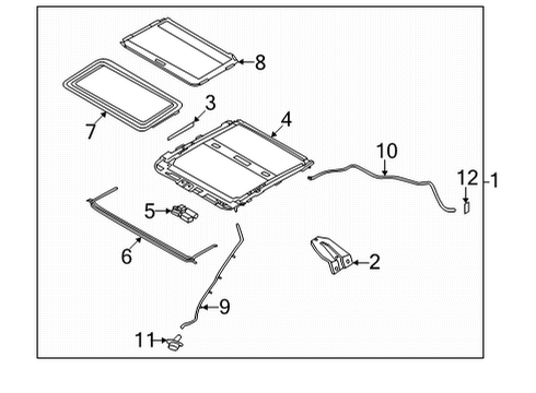 Sunroof Lid Assembly Slide Diagram for 91210-5VG0A