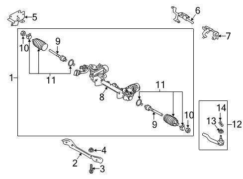 Gear & Linkage Sub Assembly-Power Steering Diagram for 49004-5CB1C