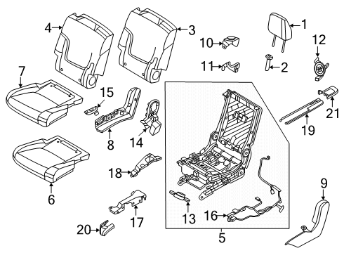 PAD ASSY-CUSHION,REAR SEAT RH Diagram for 88311-7JA5A
