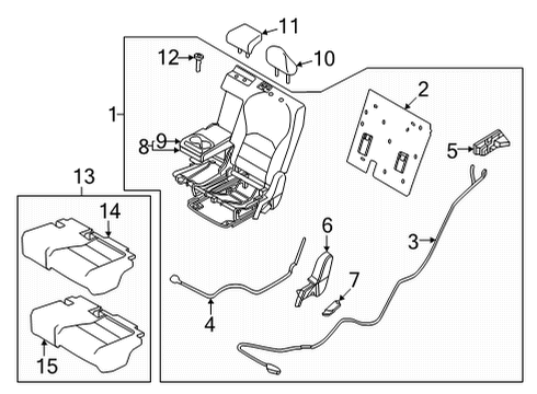 Rear Seat Cushion Assembly Left Hand Diagram for 88350-5VG2E