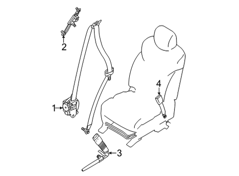 Belt Assembly-Outer, PRETENSIONER Front LH Diagram for 86889-6JS0B