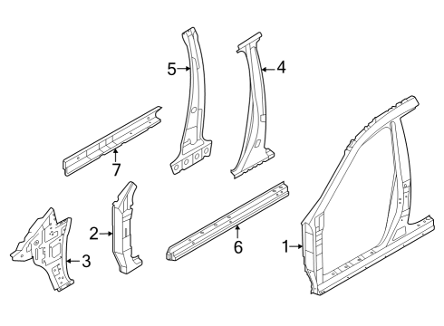 Body - Front Side, Outer LH Diagram for 76033-6SA0A