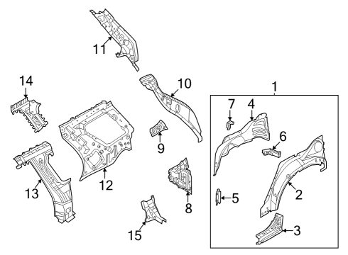 Wheel House-Rear,Outer RH Diagram for 76712-6SA0A