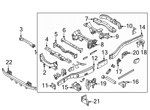 MEMBER ASSY-CROSS,REAR END Diagram for 510C1-7JA0A
