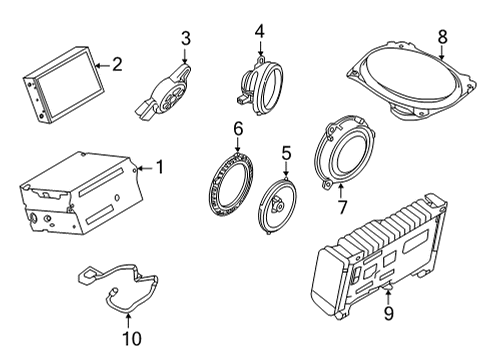 Amp Assembly-Speaker Diagram for 28061-5CR2E