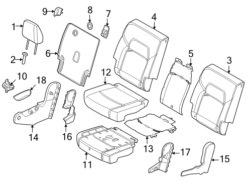 TRIM ASSY - 2ND SEAT BACK, RH Diagram for 88620-6SB0B