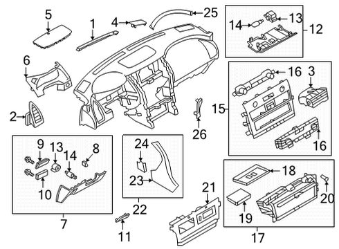 Instrument Panel Lower Driver Diagram for 68106-6JL0B