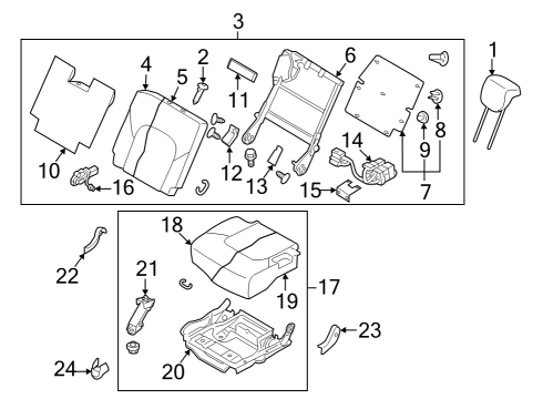 Back Assy-3rd Seat,RH Diagram for H9600-1A73A