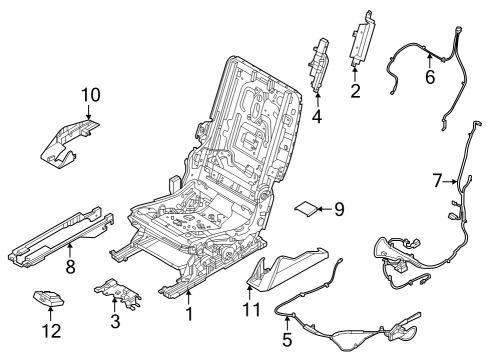 HARNESS-REAR SEAT,LH Diagram for 88069-6TE8A