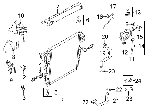 Radiator Assembly Diagram for 21410-6JR0B