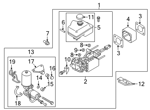 Brake Master Cylinder Assembly Diagram for 46010-6JL2B
