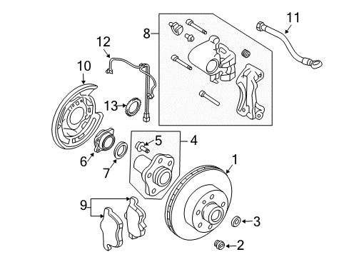 Rotor Brake Diagram for 43206-4BT0B