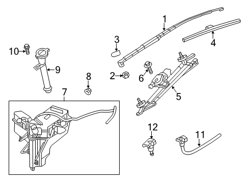 Windshield Wiper Blade Assembly No.1 Diagram for 28890-3JA2D