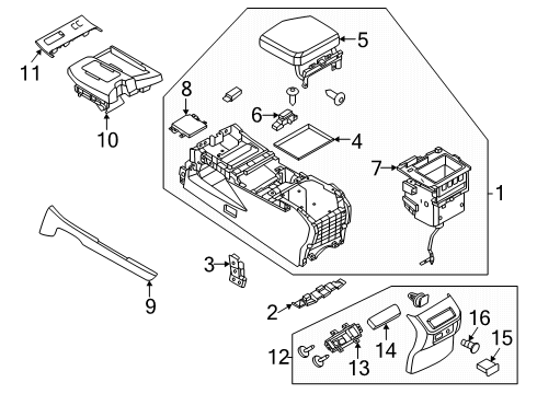 Cup Holder Assembly Diagram for 96964-7JE0C