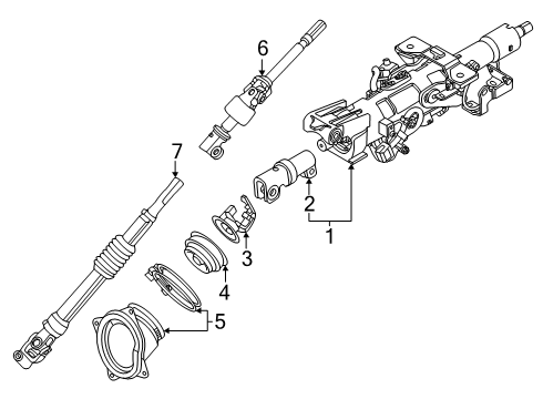 Upper Steering Column Assembly Diagram for 48810-7JA0A