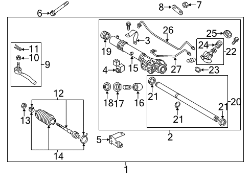 Housing&Cylinder Power Steering Diagram for 49311-1LA0A