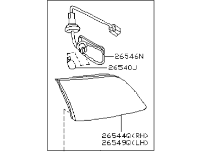 Infiniti 26540-CG000 Lamp Assembly-Back Up,RH