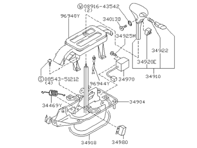 1998 Infiniti I30 Automatic Transmission Shifter - 34901-2L904