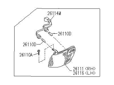 Infiniti B6110-F6600 Lamp Assembly-Clearance,RH