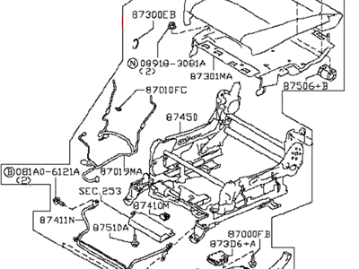 Infiniti 87350-1MA6B Cushion Assy-Front Seat