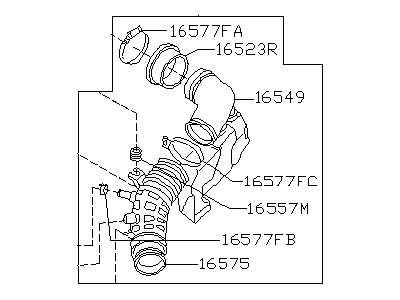 1997 Infiniti Q45 Air Intake Coupling - 16576-6P000