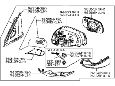 Infiniti K6302-1MA0A Mirror-Skull Cap LH