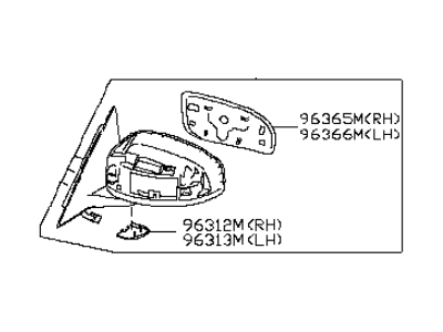 Infiniti 96301-1NC3A Mirror Assembly-Door,RH